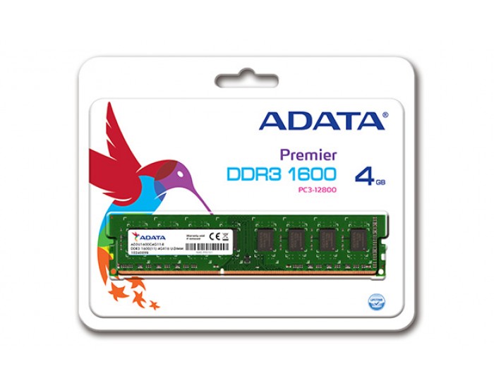 ADATA DESKTOP RAM 4GB DDR3 1600 MHZ